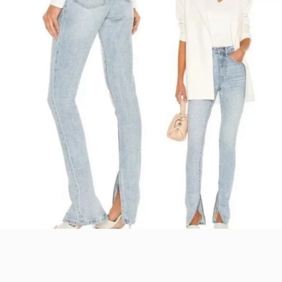 WeWoreWhat Revolve Denim Stiletto Slit Studio Light Wash High Waisted Jeans 29 - Picture 1 of 16